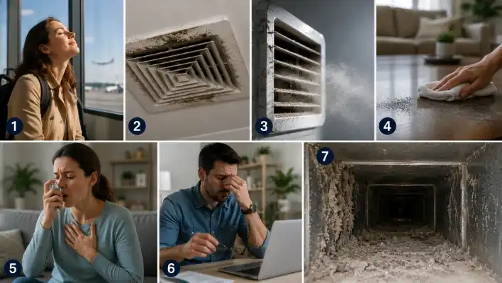 warning signs air ducts making you sick Seven warning signs that dirty air ducts may be affecting indoor air quality and causing health symptoms